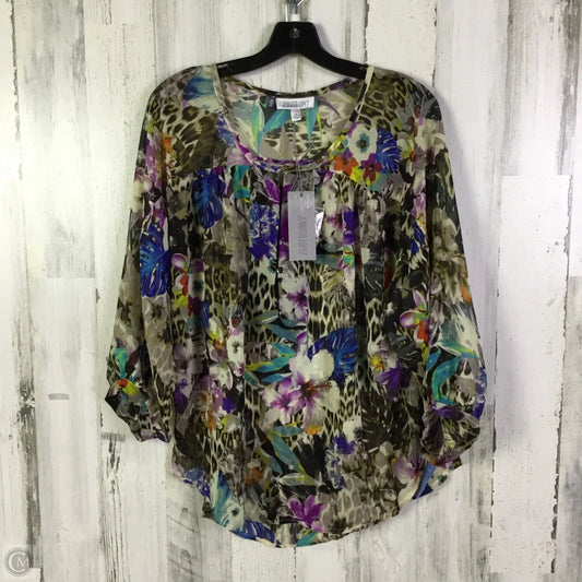 Blouse Short Sleeve By Jennifer Lopez In Multi-colored, Size: Xl