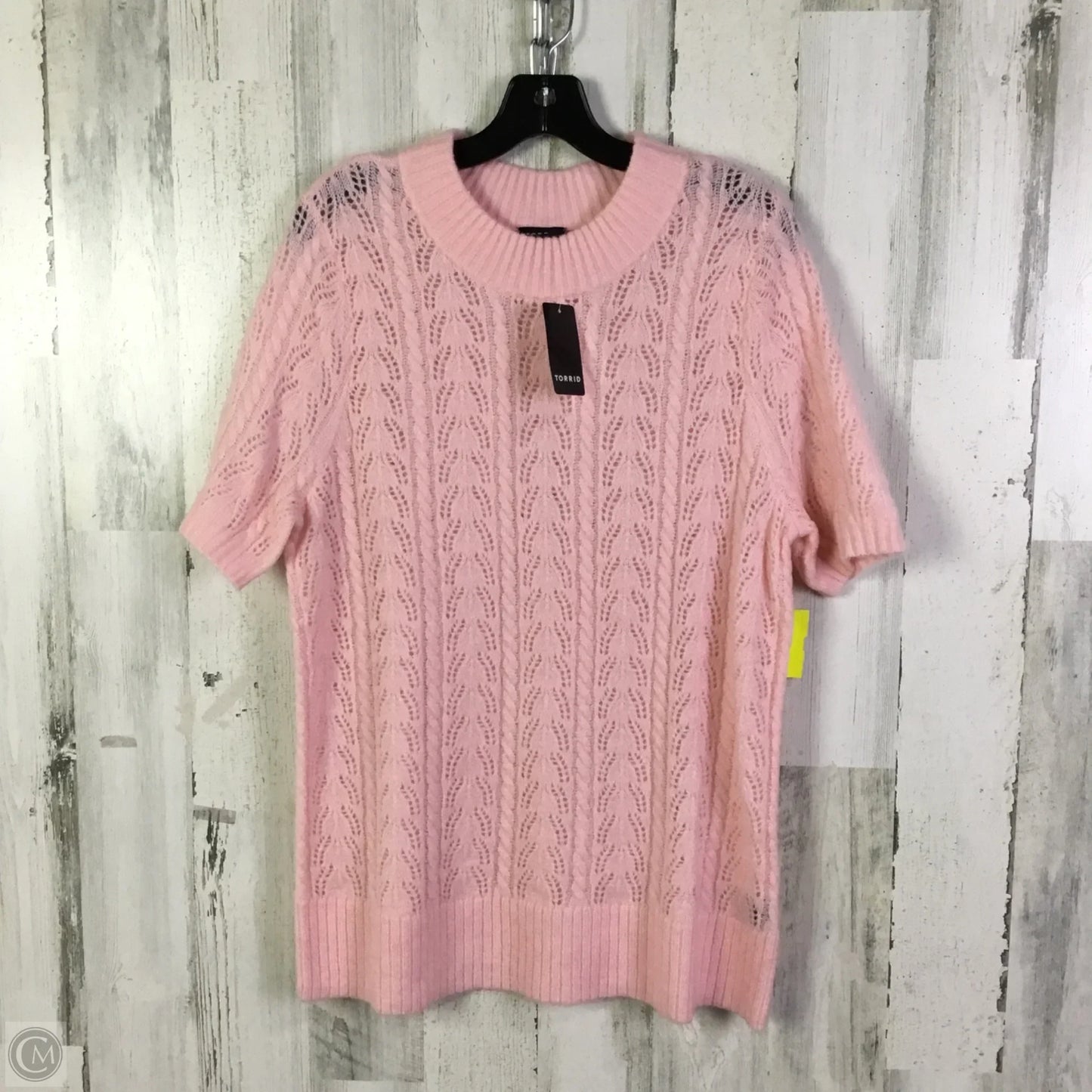 Sweater Short Sleeve By Torrid In Pink, Size: L