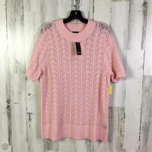 Sweater Short Sleeve By Torrid In Pink, Size: L