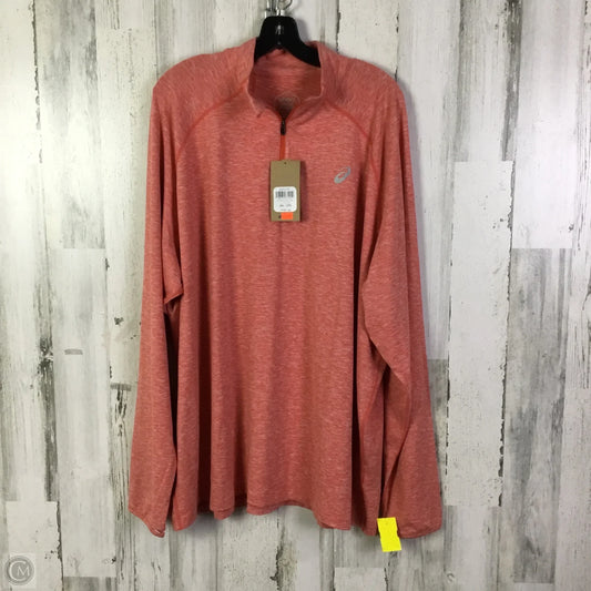 Athletic Top Long Sleeve Collar By Asics In Orange, Size: 3x