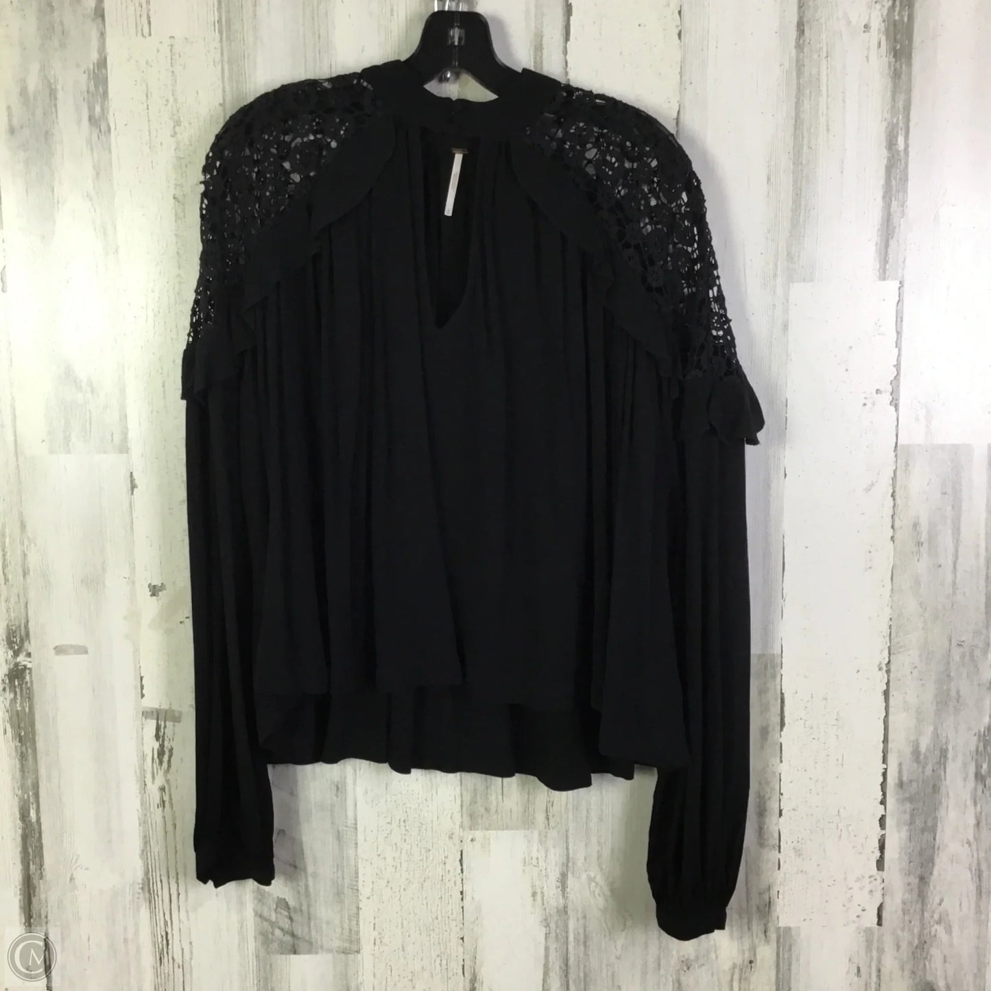 Top Long Sleeve By Free People In Black, Size: S