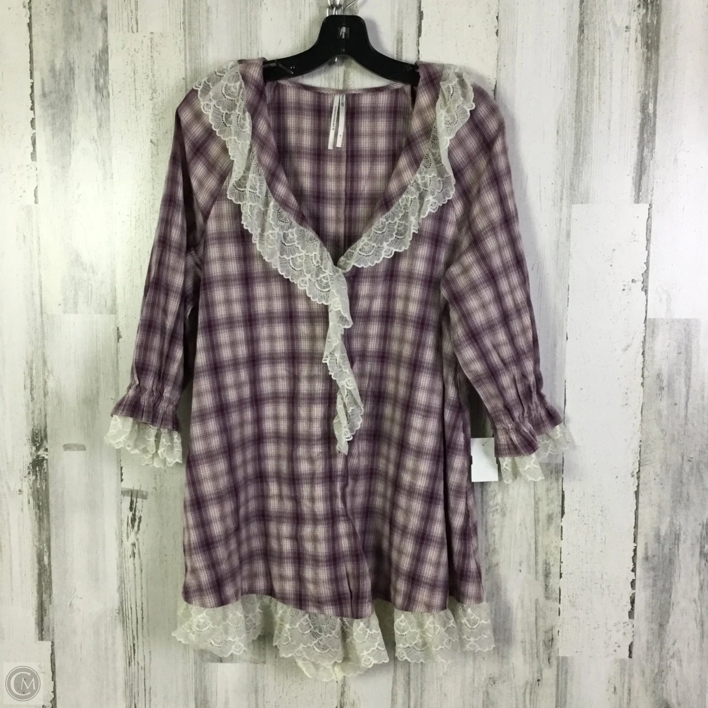 Tunic Long Sleeve By Anthropologie In Pink & Purple, Size: S