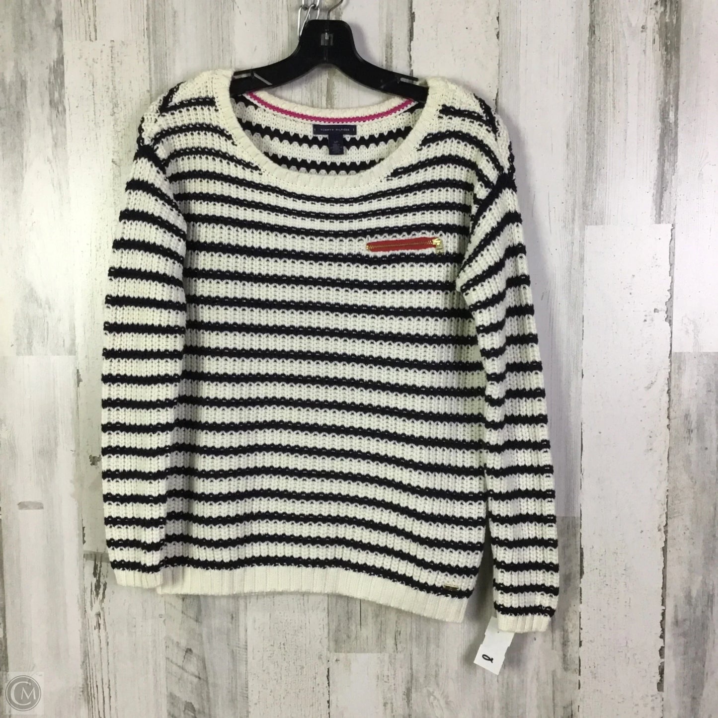 Sweater By Tommy Hilfiger In Blue & White, Size: S