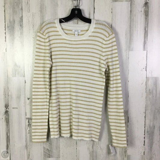 Sweater By Nine West Apparel In Gold & White, Size: Xl