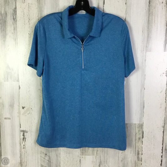 Athletic Top Short Sleeve By Callaway In Blue, Size: L