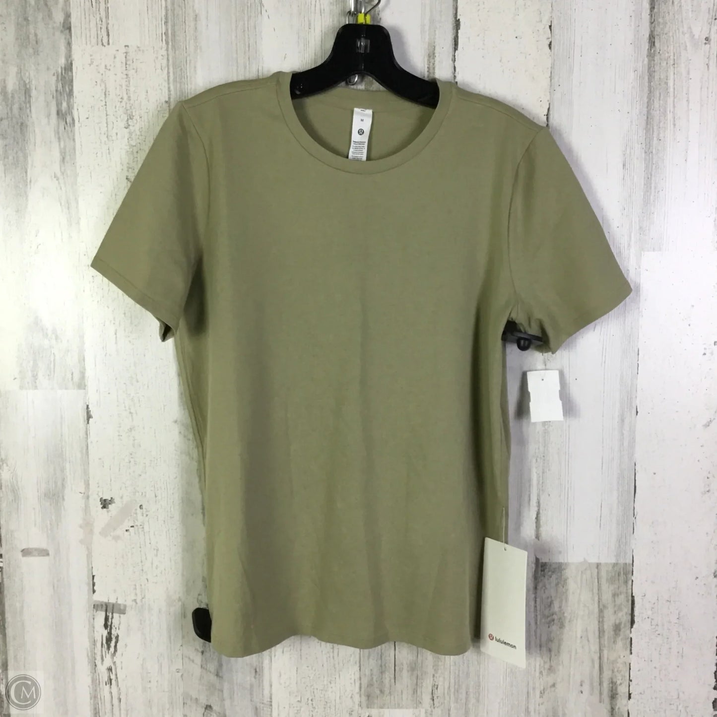 Athletic Top Short Sleeve By Lululemon In Tan, Size: M