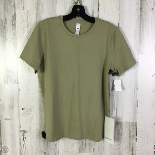 Athletic Top Short Sleeve By Lululemon In Tan, Size: M
