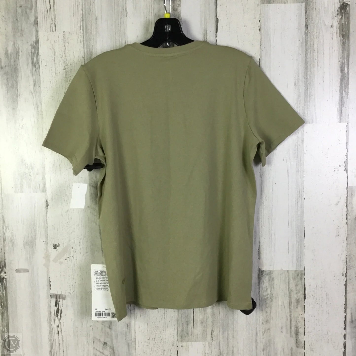 Athletic Top Short Sleeve By Lululemon In Tan, Size: M