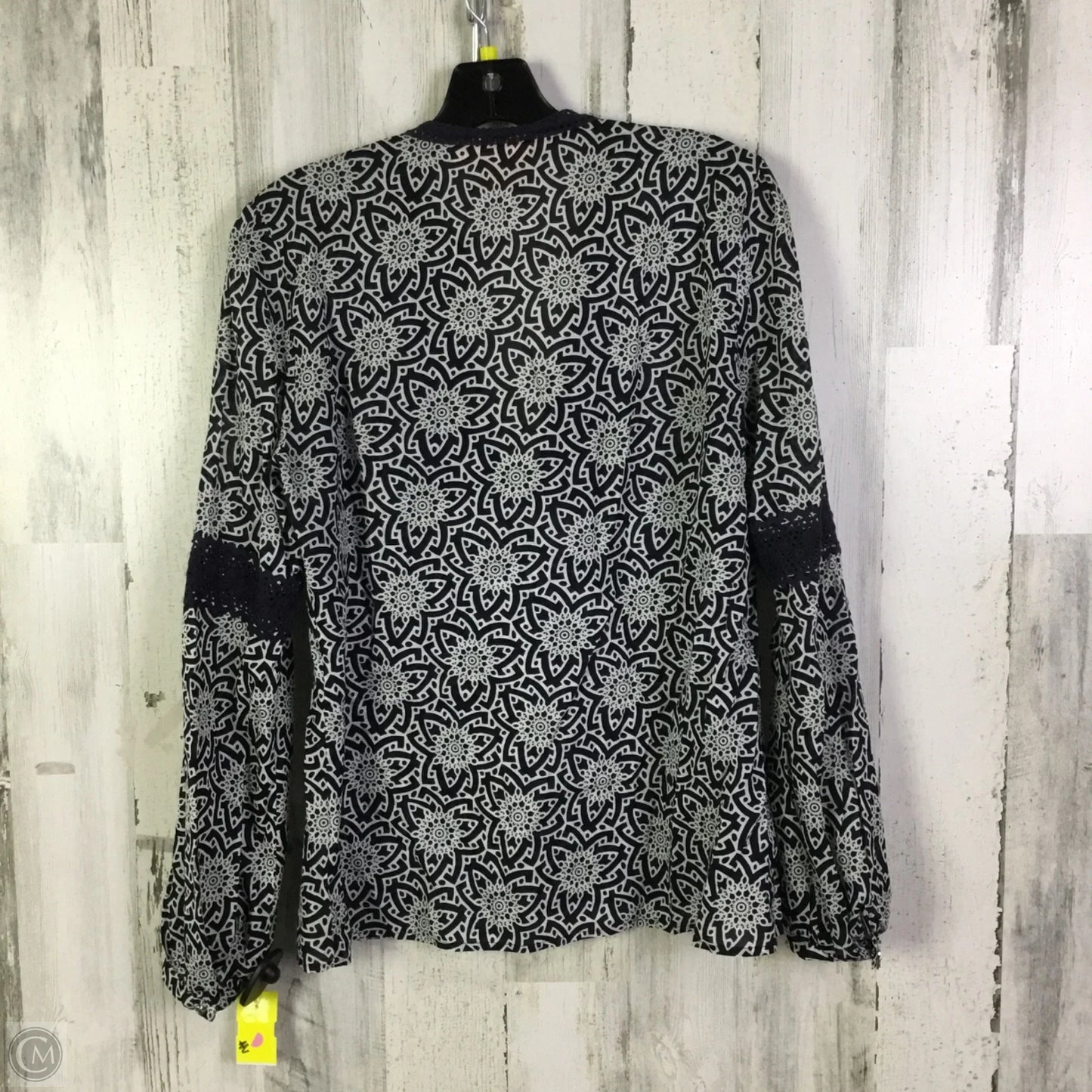 Top Long Sleeve Designer By Tory Burch In Blue & White, Size: M