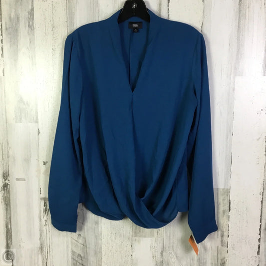 Blouse Long Sleeve By Mossimo In Blue, Size: S