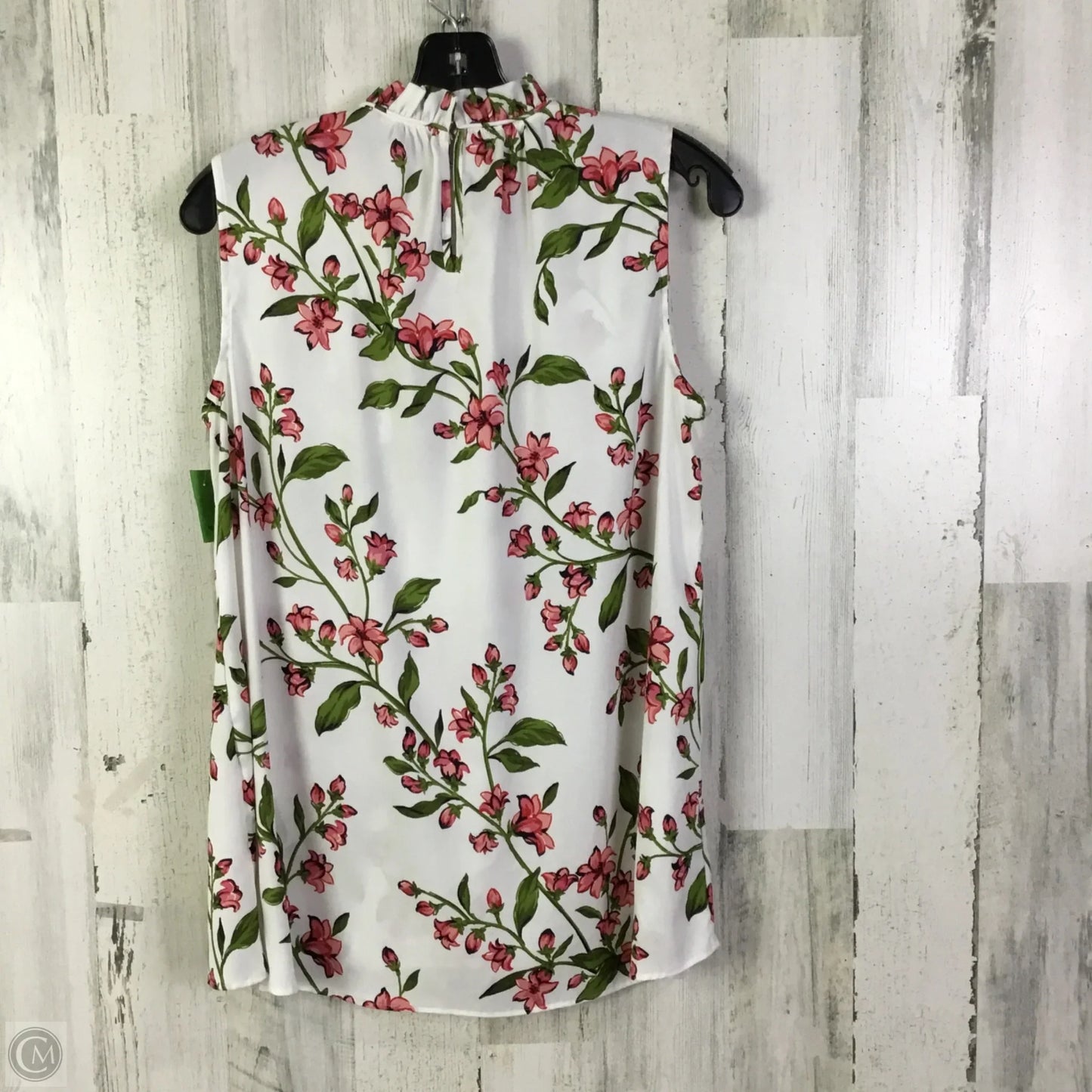 Blouse Sleeveless By Ann Taylor In Pink & White, Size: M