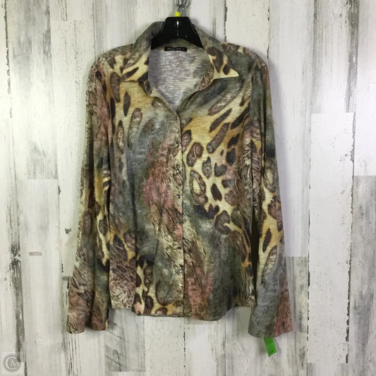 Top Long Sleeve By David Cline In Animal Print, Size: L