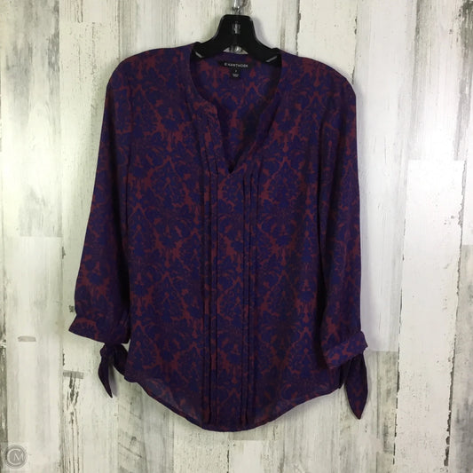 Blouse 3/4 Sleeve By 41 Hawthorn In Blue & Red, Size: S