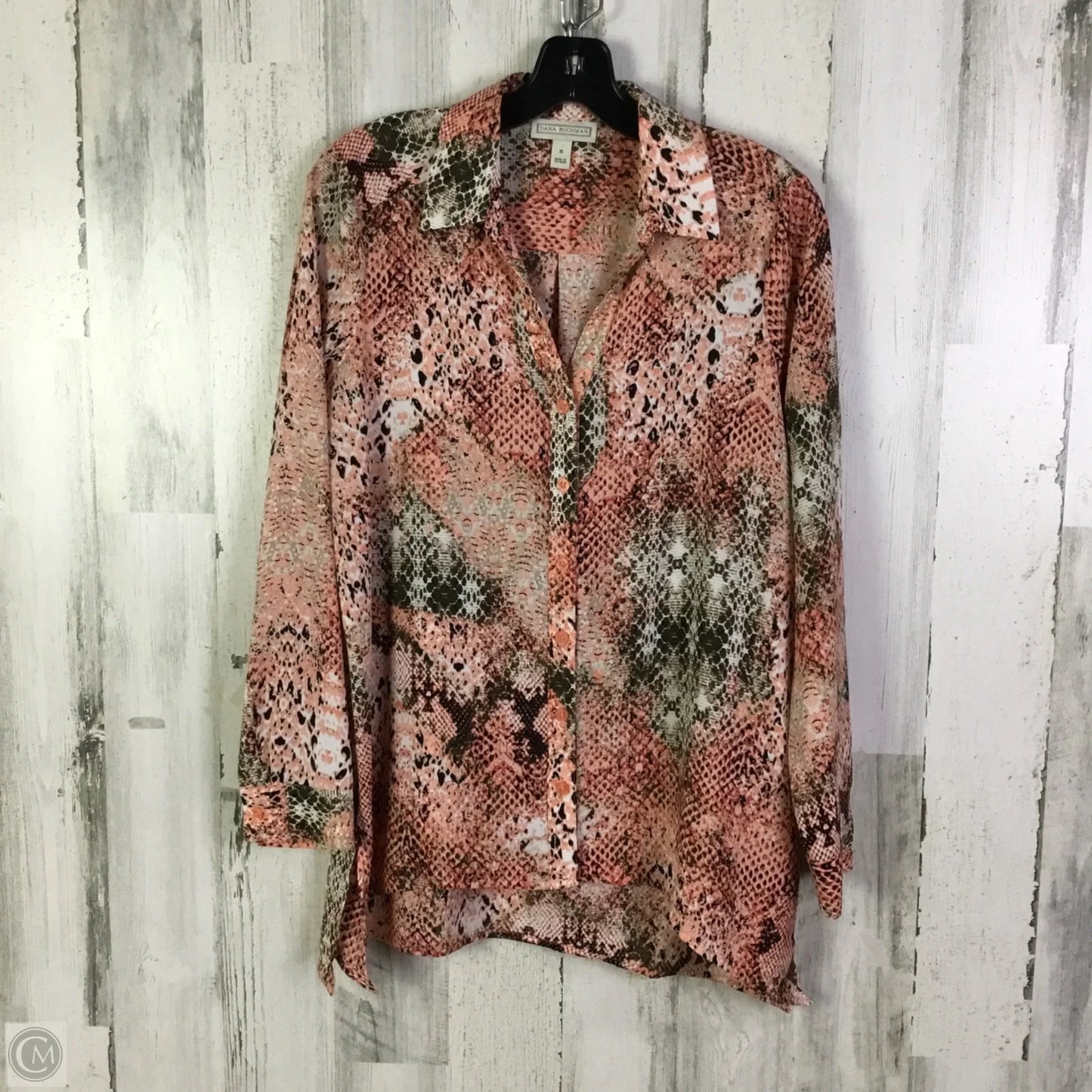 Blouse Long Sleeve By Dana Buchman In Pink, Size: S