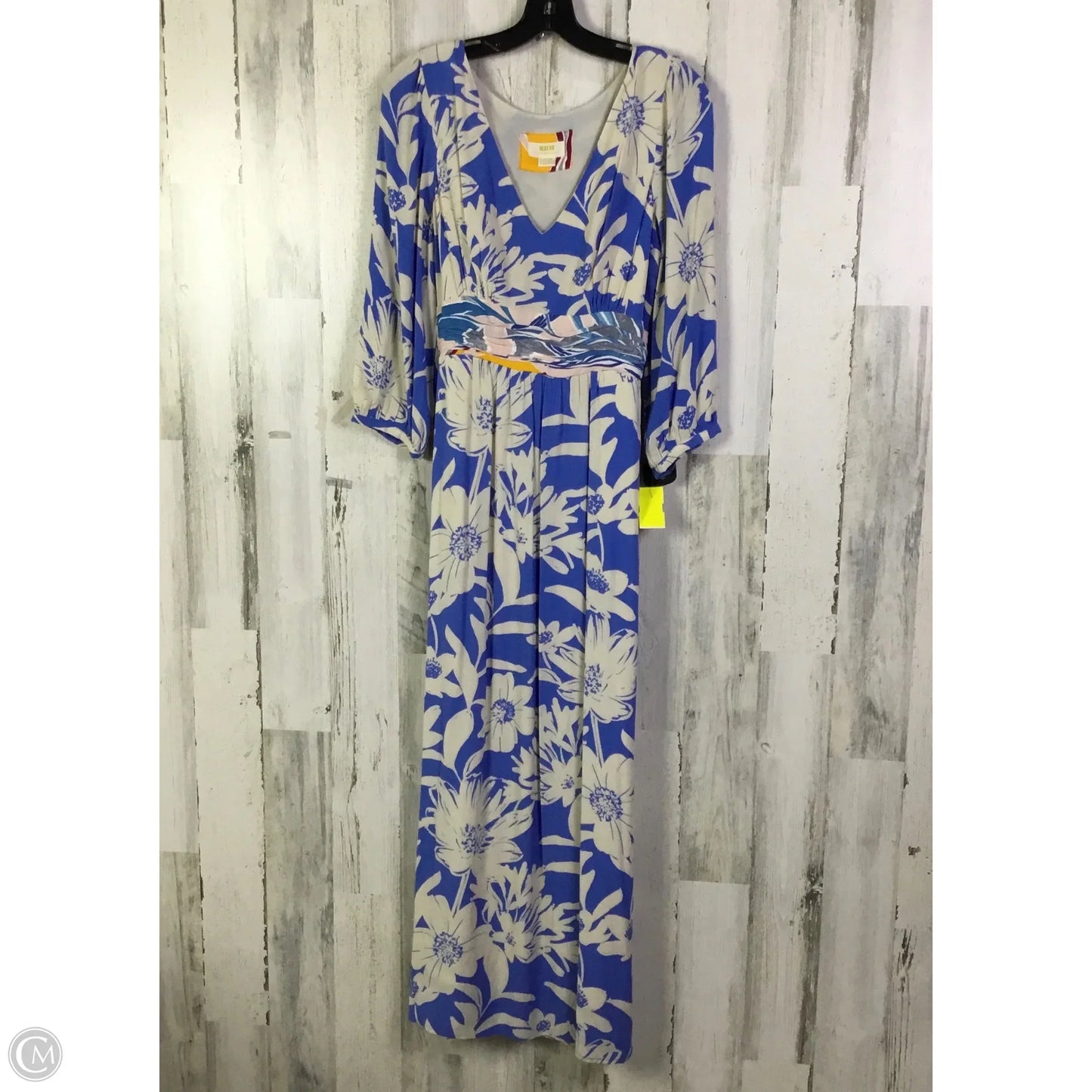 Dress Casual Maxi By Maeve In Blue & Cream, Size: M