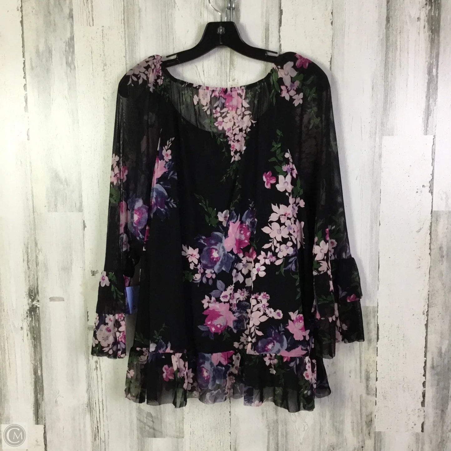 Top 3/4 Sleeve By Inc In Black, Size: 1x