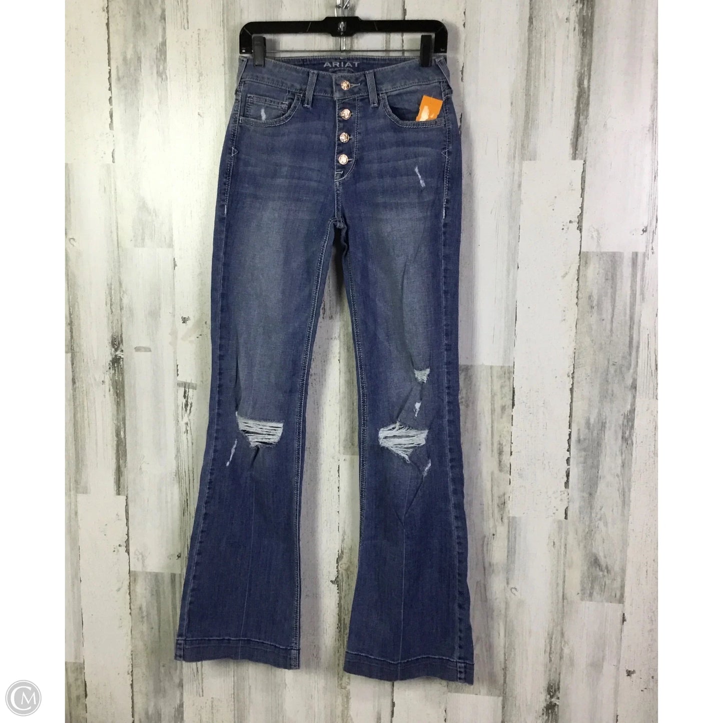 Jeans Flared By Ariat In Blue Denim, Size: 0