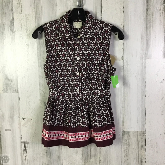 Top Sleeveless Designer By Kate Spade In Maroon, Size: S