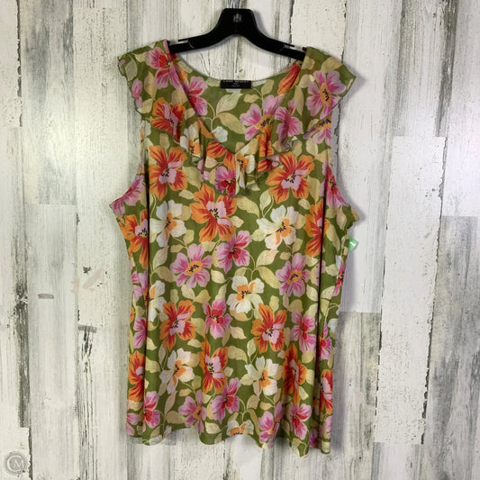 Top Sleeveless By Lane Bryant In Green & Orange, Size: 2x
