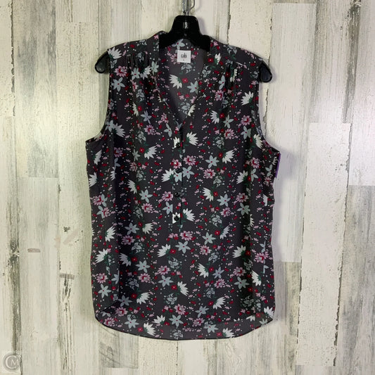 Blouse Sleeveless By Cabi In Grey & Pink, Size: L