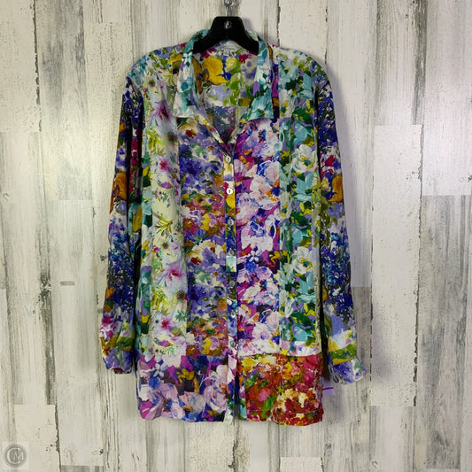 Top 3/4 Sleeve By John Mark In Multi-colored, Size: 1x