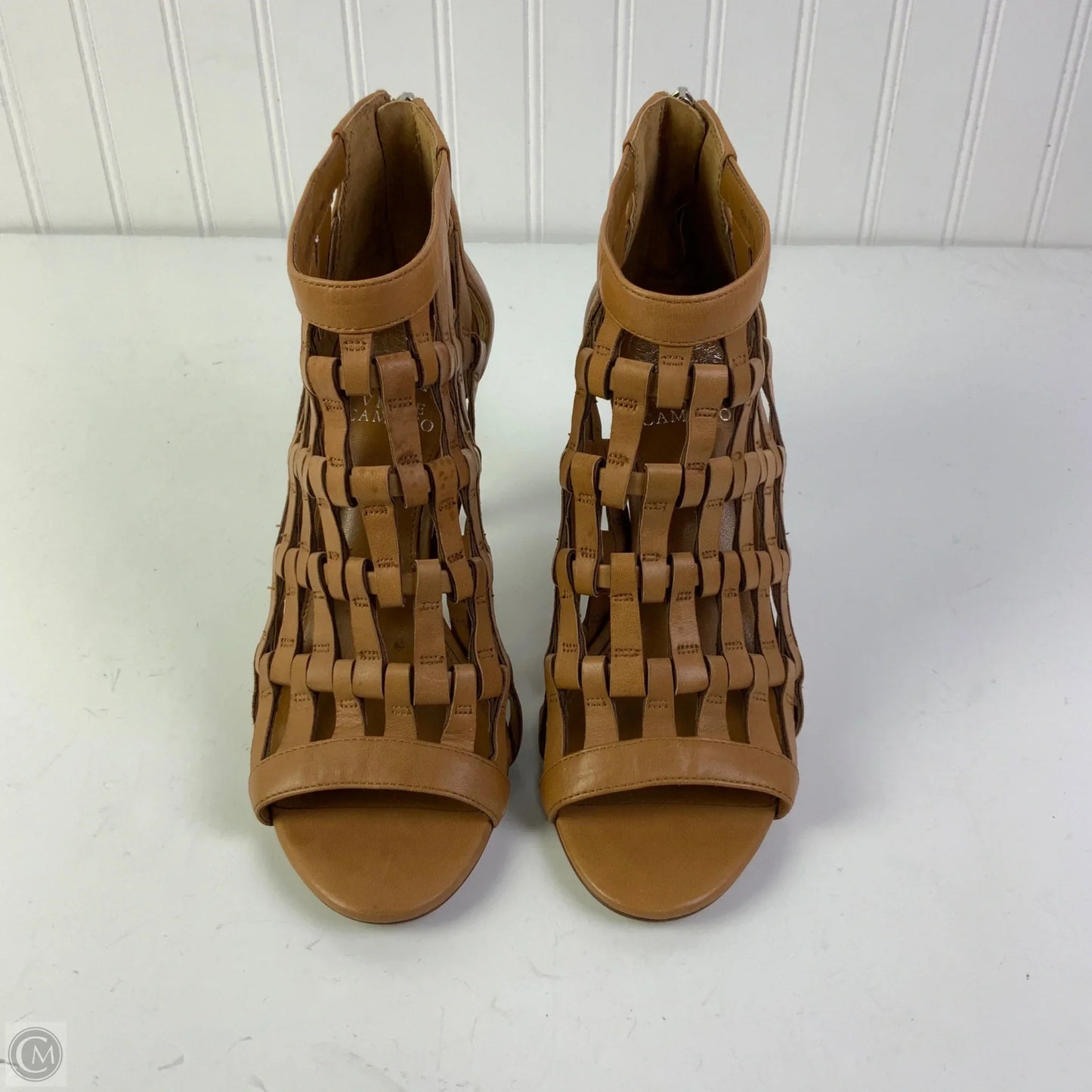 Sandals Heels Stiletto By Vince Camuto In Brown, Size: 8