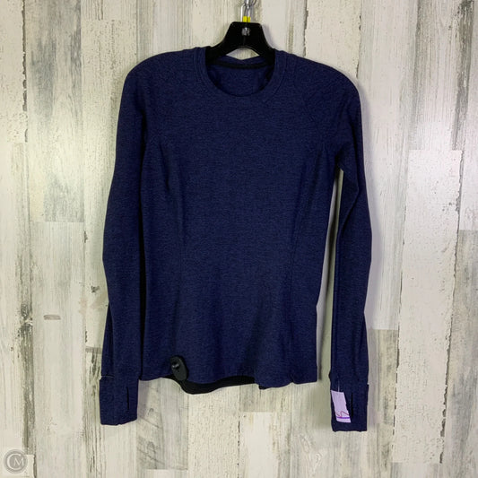 Athletic Top Long Sleeve Crewneck By Lululemon In Blue, Size: 6