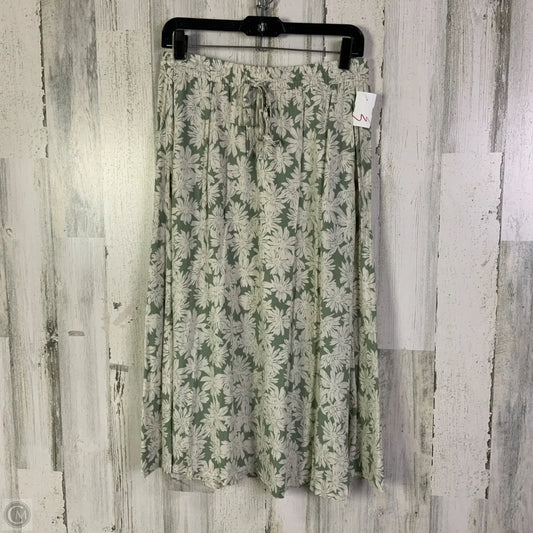 Skirt Midi By Be Cool In Cream & Green, Size: 8