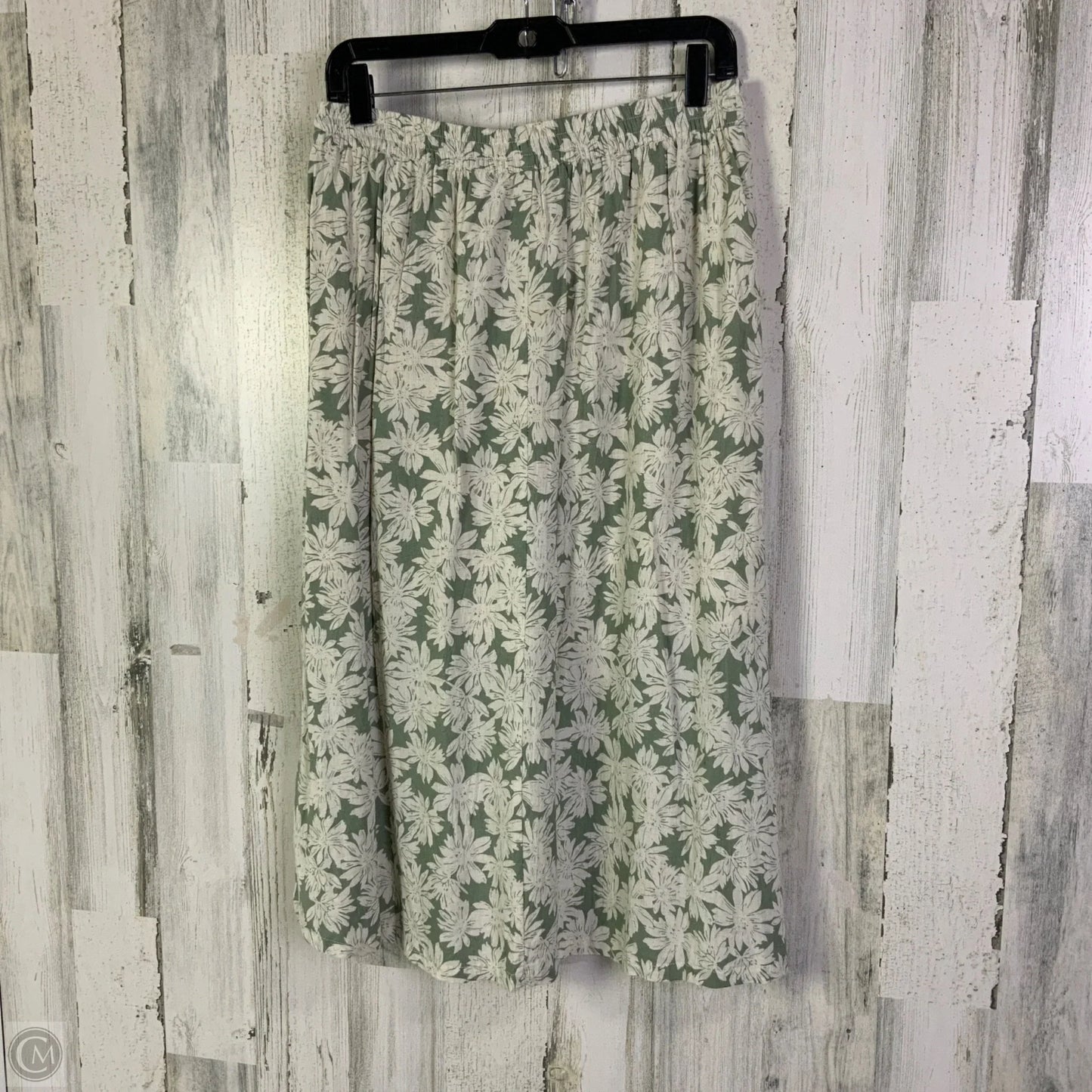 Skirt Midi By Be Cool In Cream & Green, Size: 8
