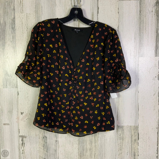 Blouse Short Sleeve By Madewell In Black, Size: S