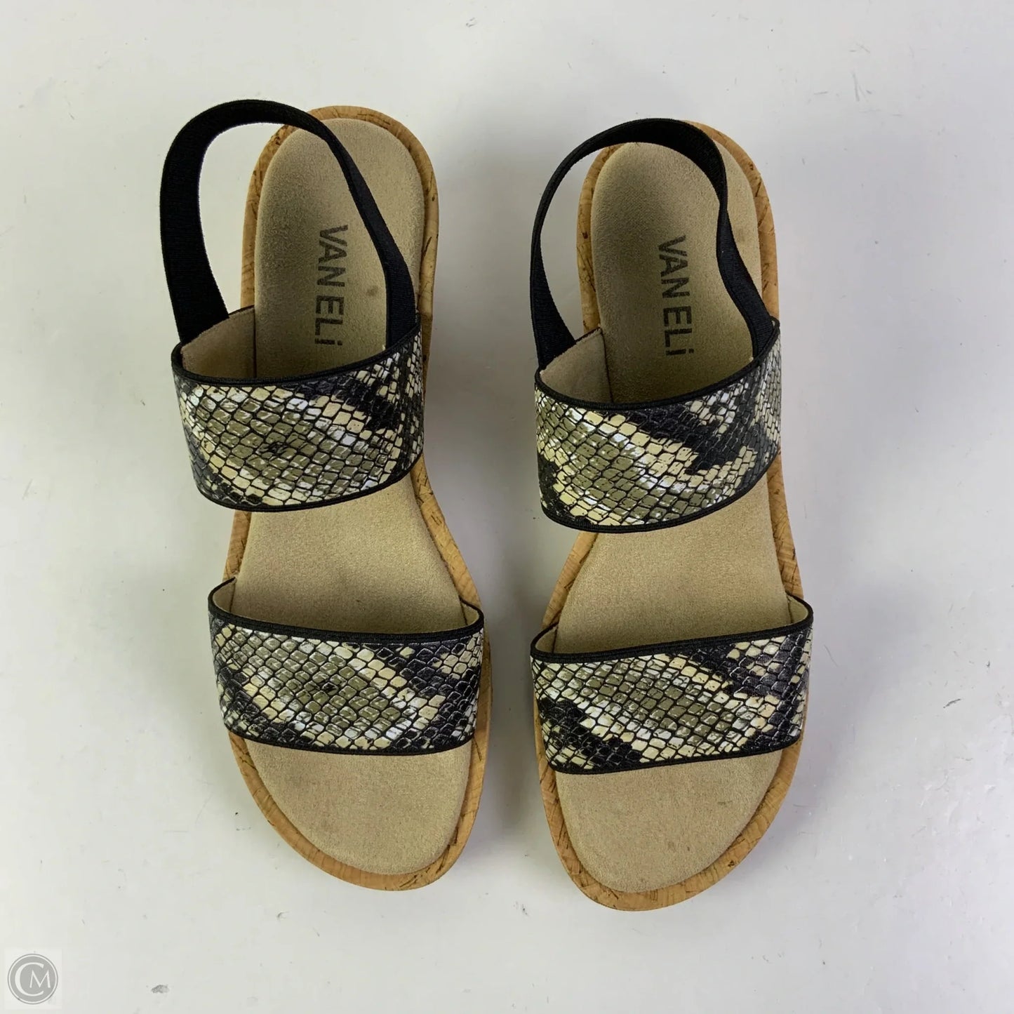 Sandals Heels Wedge By Vaneli In Snakeskin Print, Size: 7.5