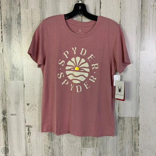 Athletic Top Short Sleeve By Spyder In Pink, Size: M