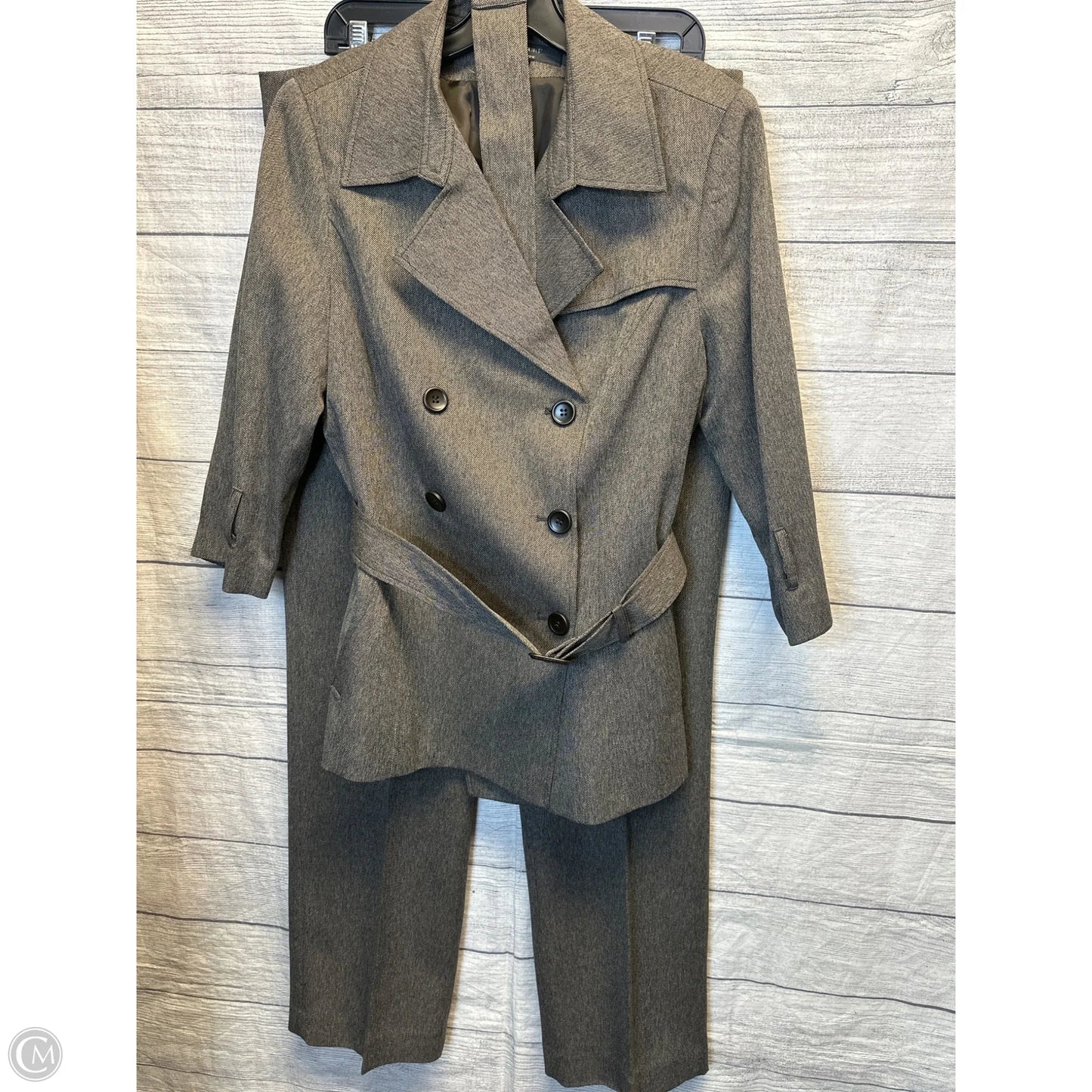 Pants Suit 2pc By Larry Levine In Brown, Size: 14