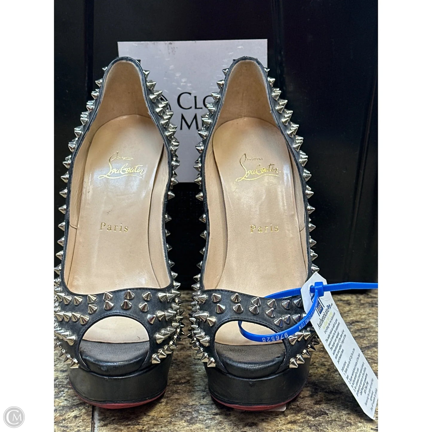 Shoes Designer By Christian Louboutin In Black, Size: 39.5