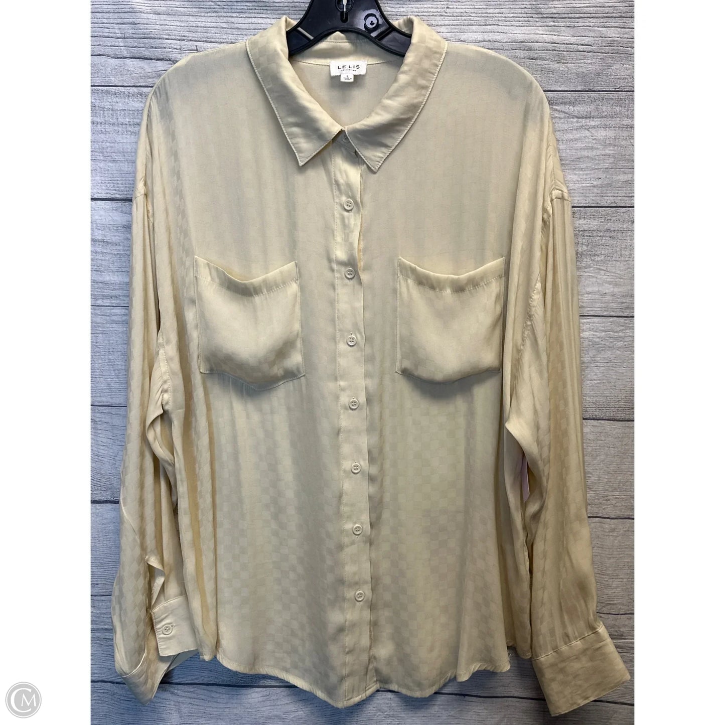 Top Long Sleeve By Cmf In Cream, Size: L