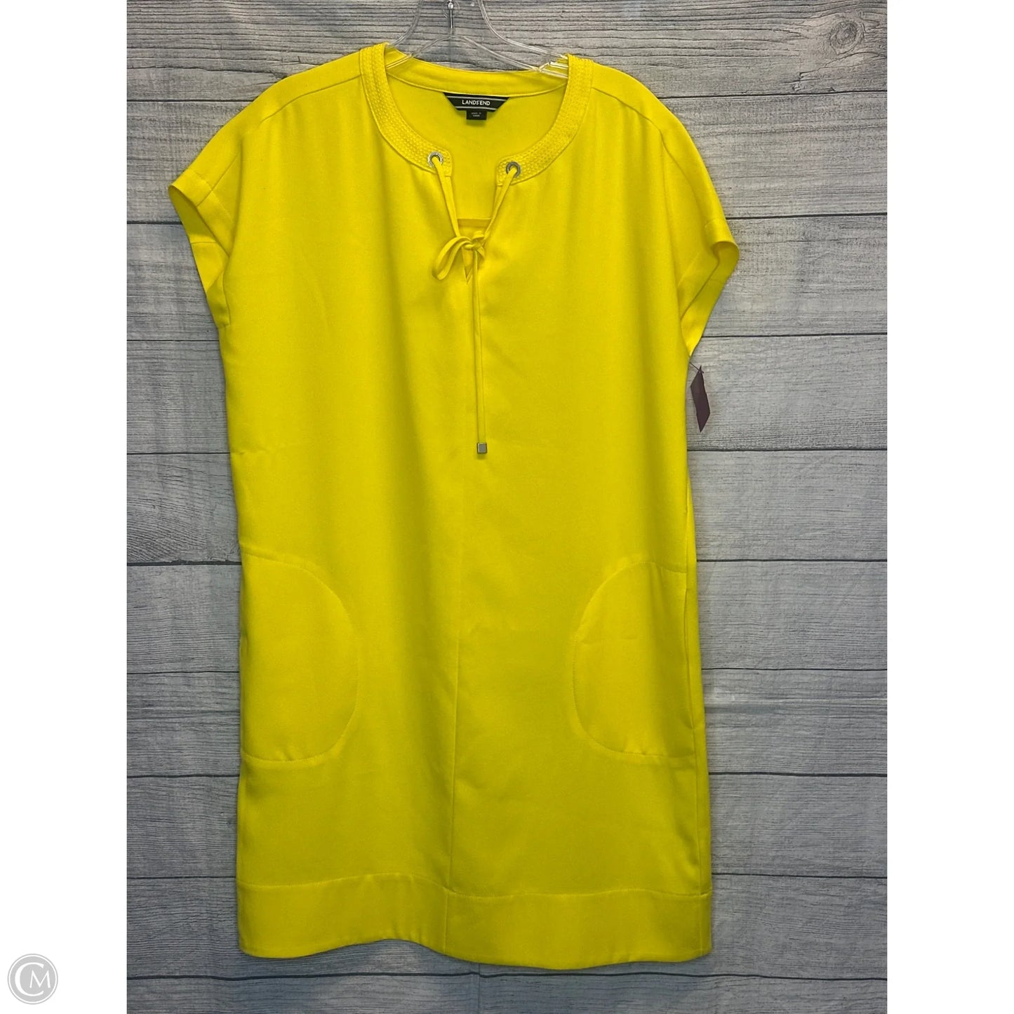 Dress Casual Midi By Lands End In Yellow, Size: 8