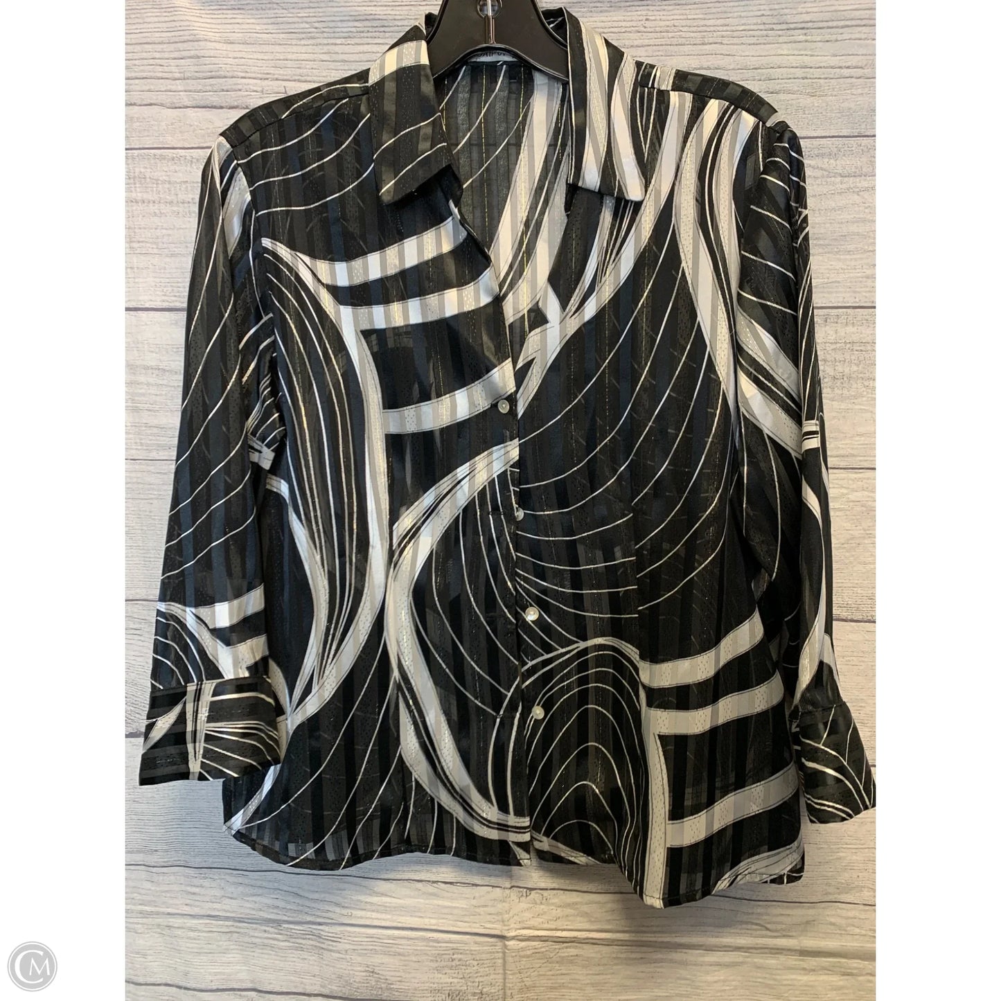 Top Long Sleeve By Jaipur In Black & Grey, Size: M