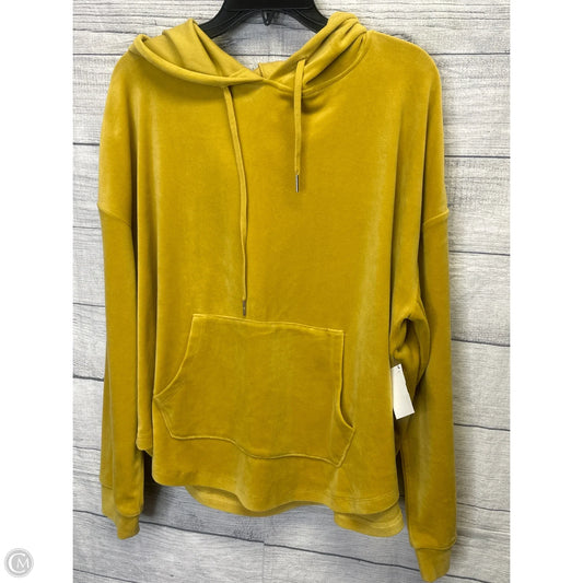 Athletic Sweatshirt Hoodie By Joan Vass In Yellow, Size: Xl