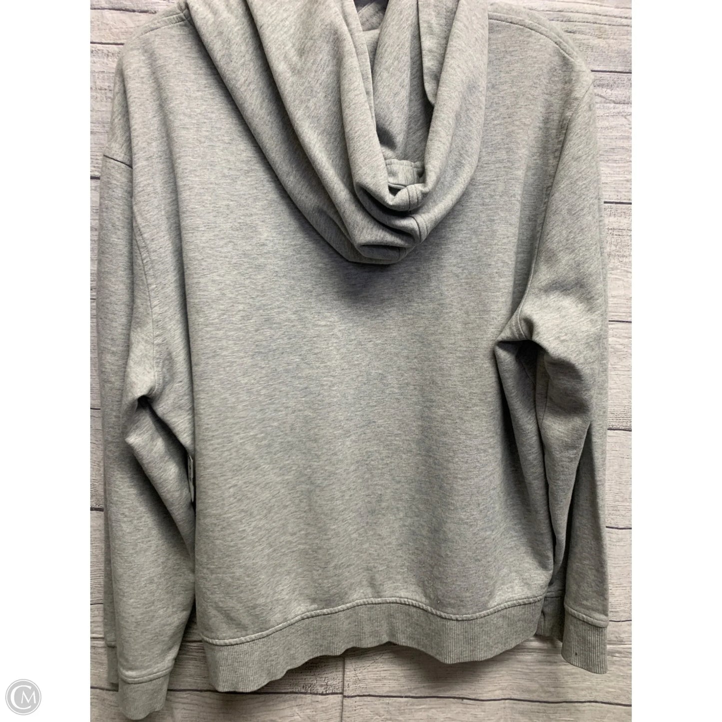 Athletic Sweatshirt Hoodie By Michael Kors In Black & Grey, Size: M