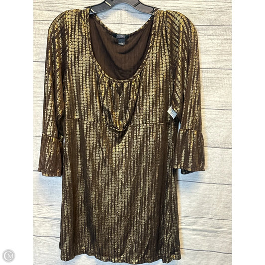 Top Long Sleeve By Dressbarn In Bronze, Size: L