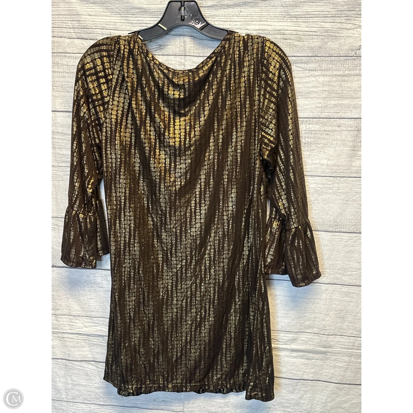 Top Long Sleeve By Dressbarn In Bronze, Size: L