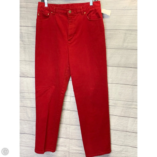 Jeans Straight By Lauren By Ralph Lauren In Red, Size: 12