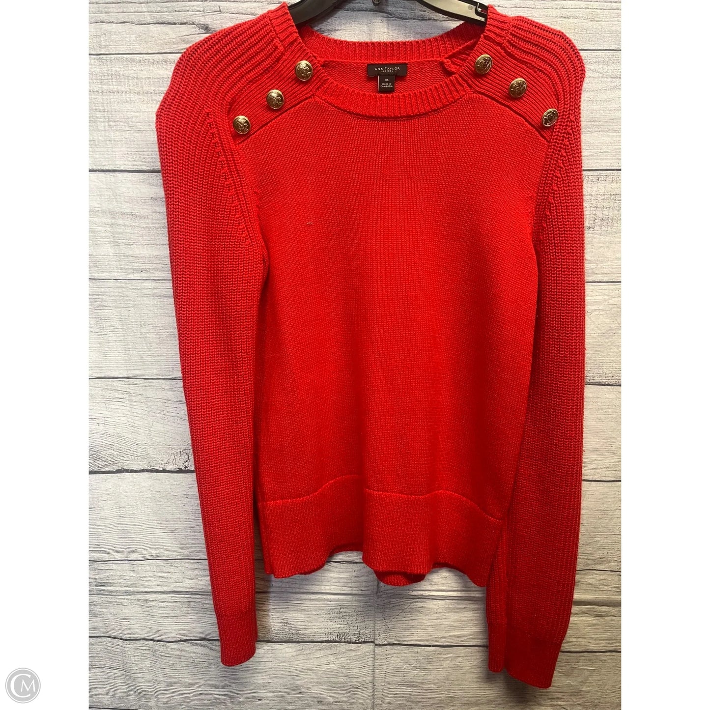 Sweater By Ann Taylor In Red, Size: Xs