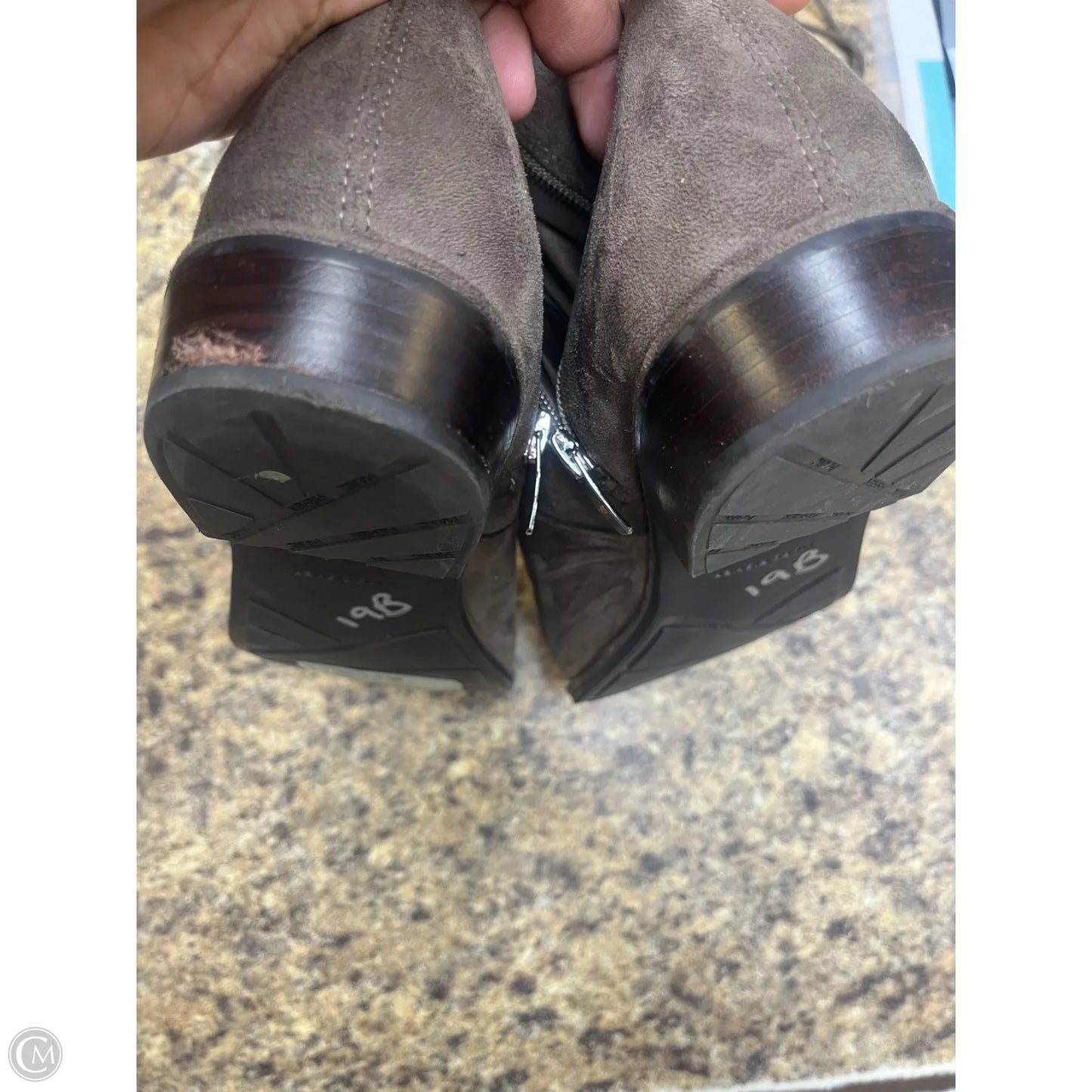 Boots Over-the-knee Heels By Marc Fisher In Taupe, Size: 11