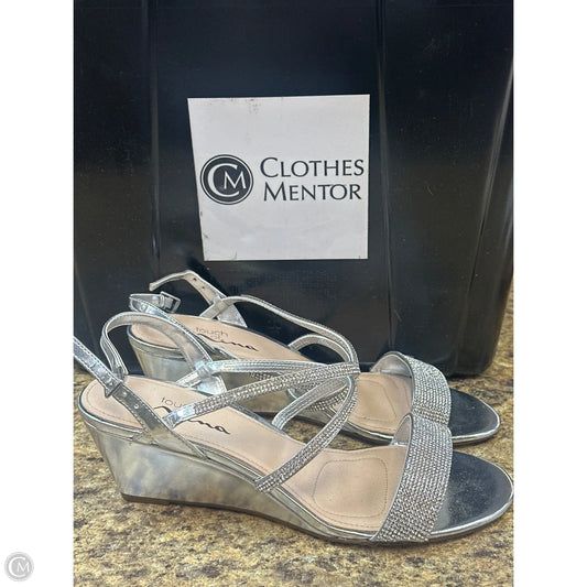 Shoes Heels Wedge By Cmf In Silver, Size: 9