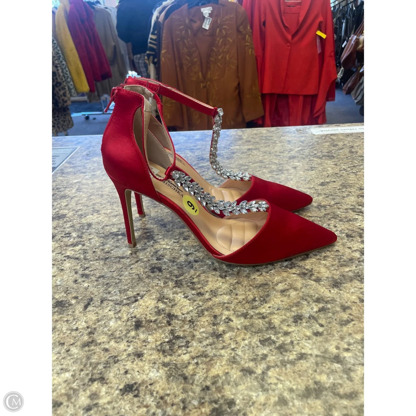 Shoes Heels Stiletto By Badgley Mischka In Red & Silver, Size: 9