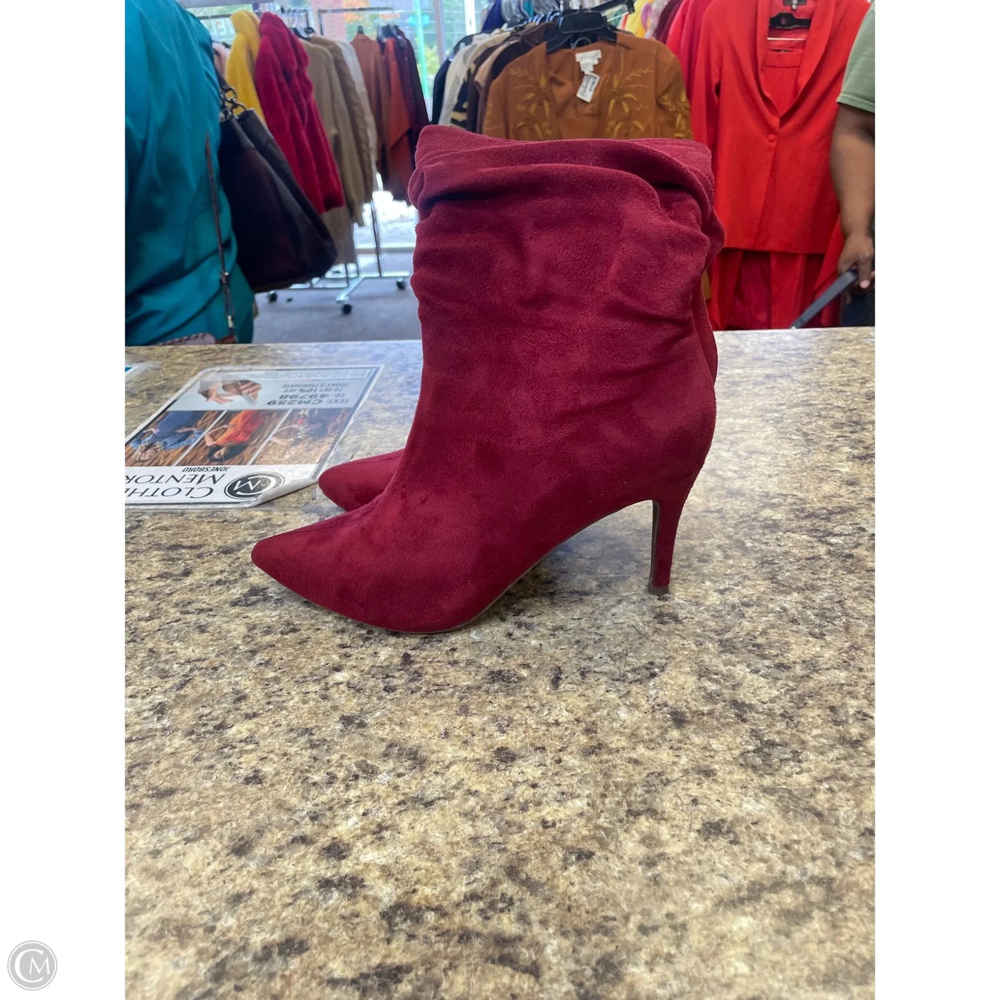 Boots Mid-calf Heels By Rouge In Red, Size: 8.5