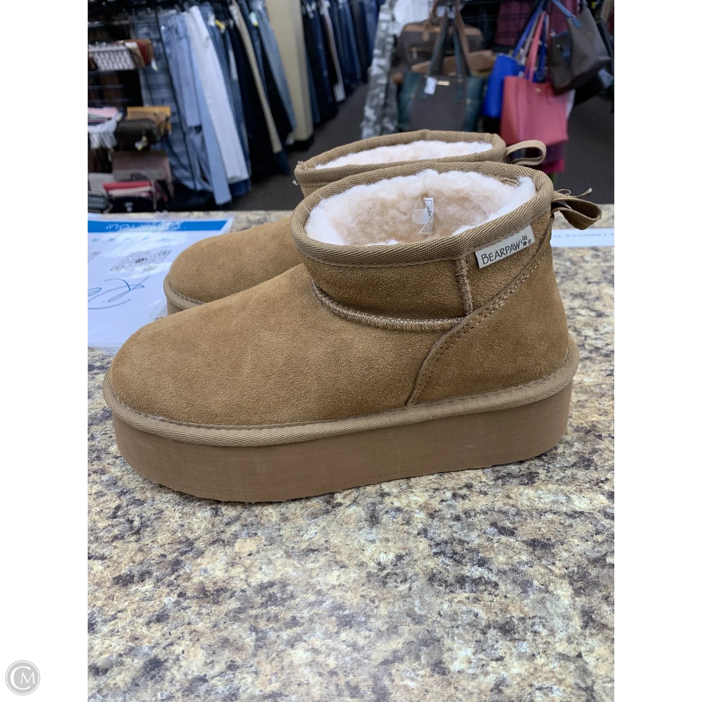 Boots Ankle Flats By Bearpaw In Tan, Size: 7