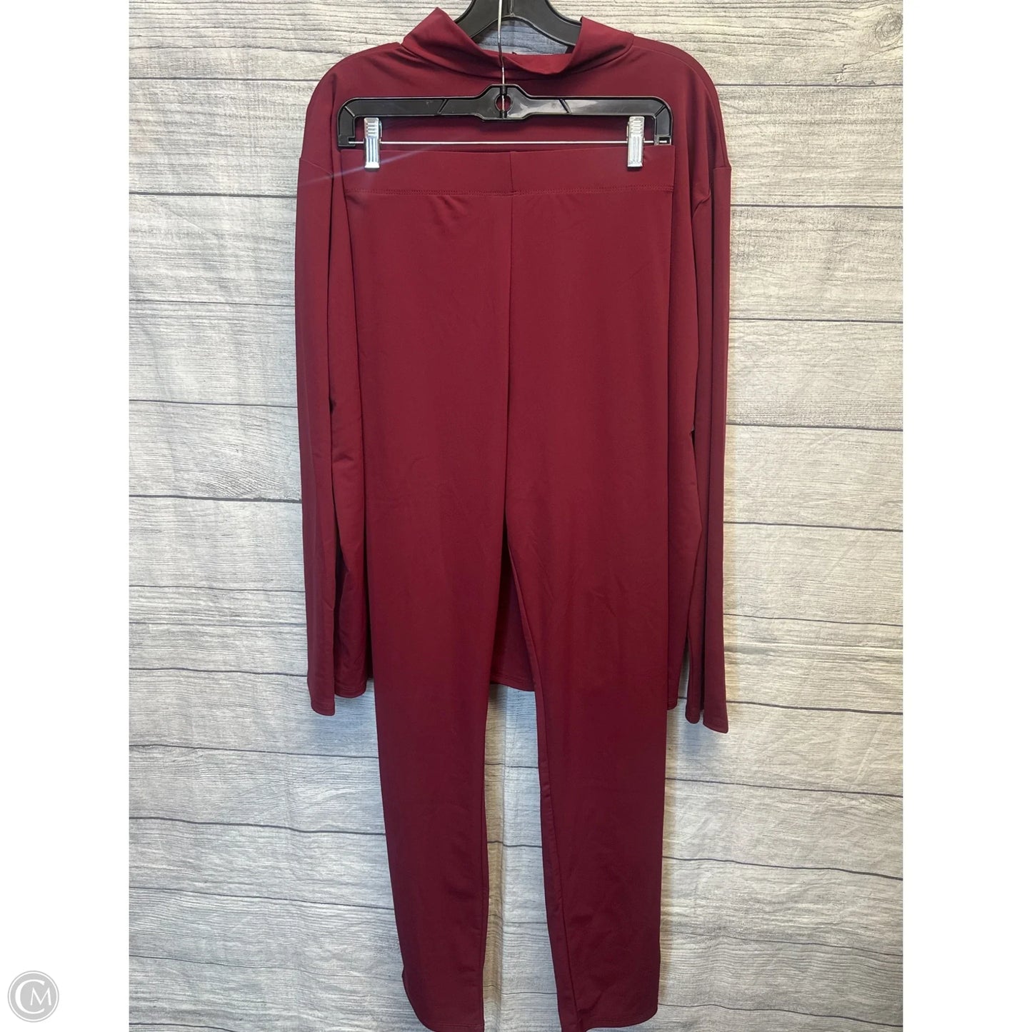 Pants Set 2pc By Fashion Nova In Maroon, Size: 2x