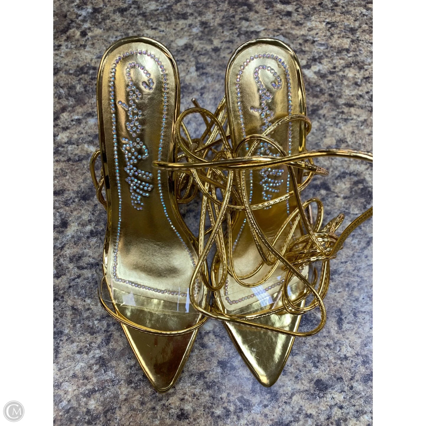 Shoes Heels Stiletto By Cmf In Gold, Size: 6